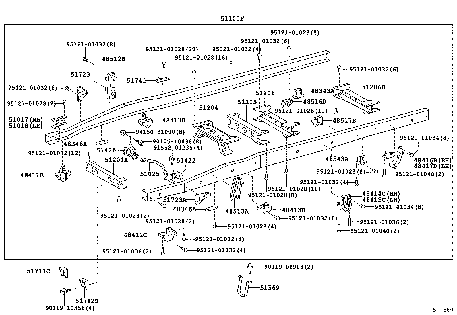 51025-37010 MEMBER SUB-ASSY, ENGINE FRONT MOUNTING product image