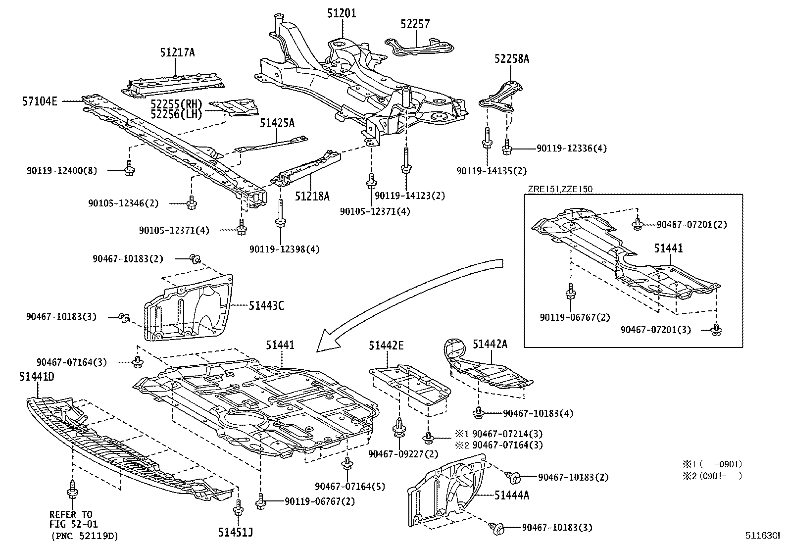 51107-12010 REINFORCEMENT, FRONT SUSPENSION MEMBER, RH product image