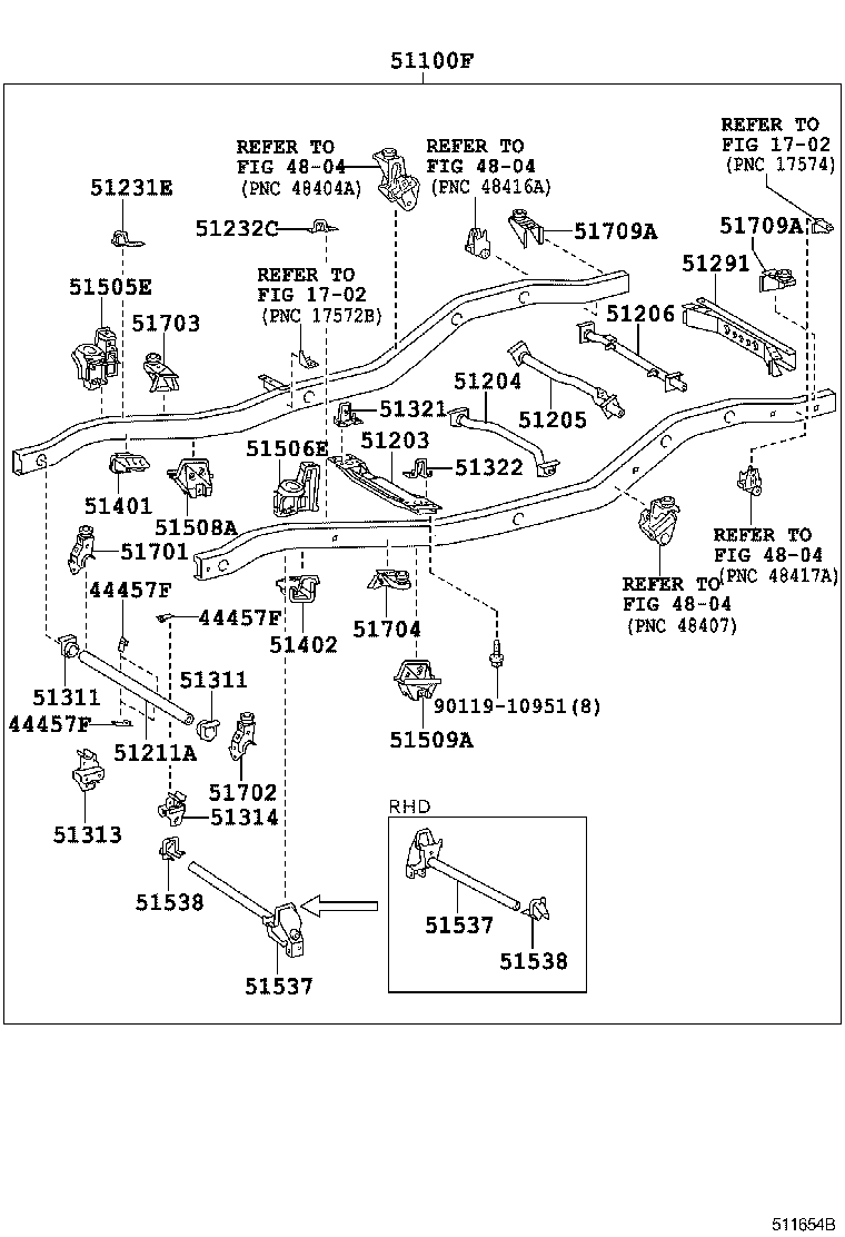 Toyota 51001-60B33 FRAME SUB-ASSY