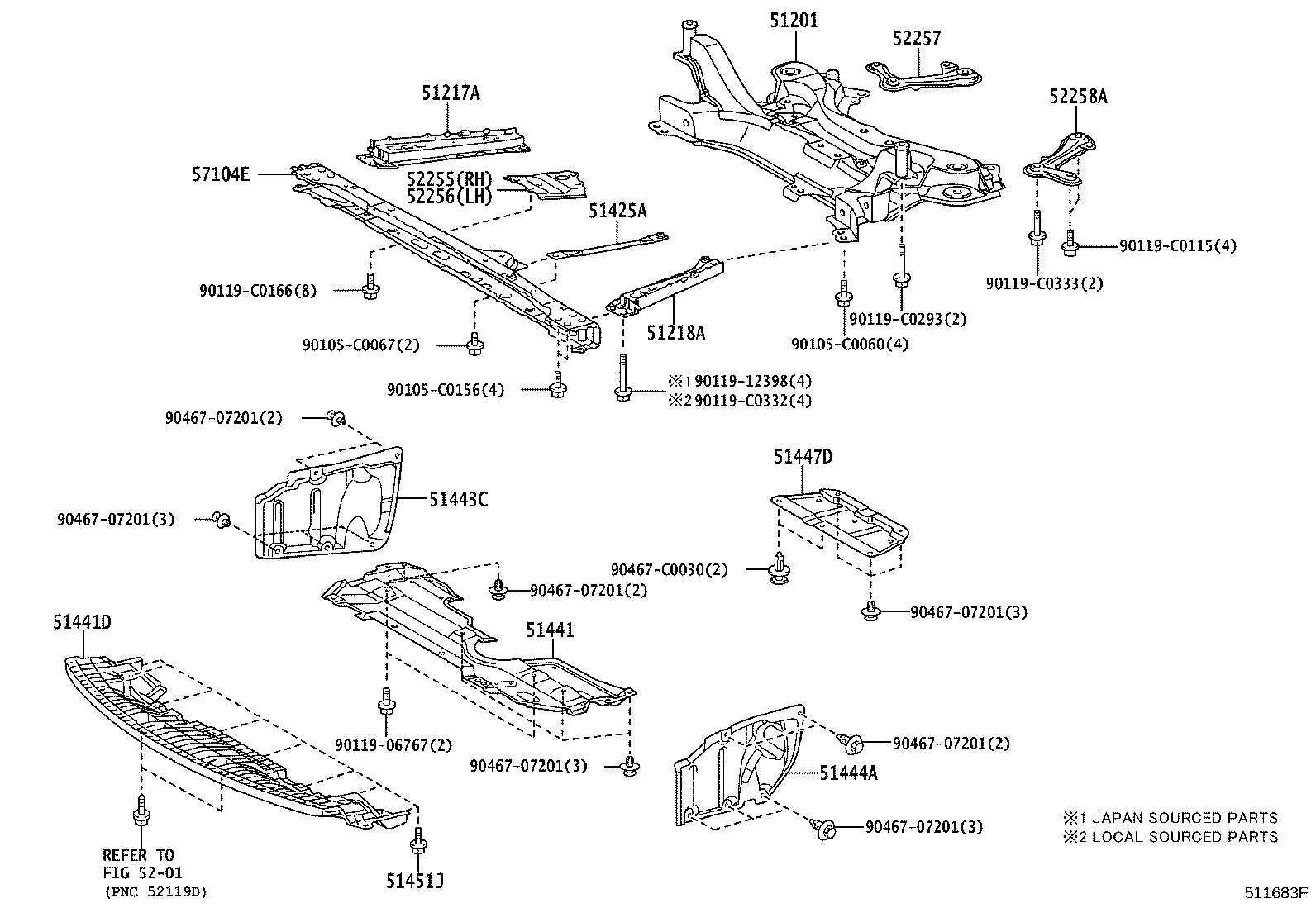 51201-02132 CROSSMEMBER SUB-ASSY, FRONT SUSPENSION product image