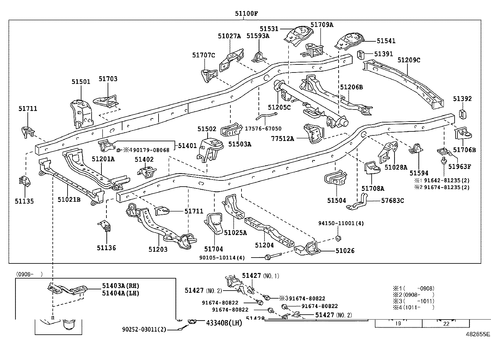 51401-35440 BRACKET SUB-ASSY, ENGINE FRONT MOUNTING, RH product image