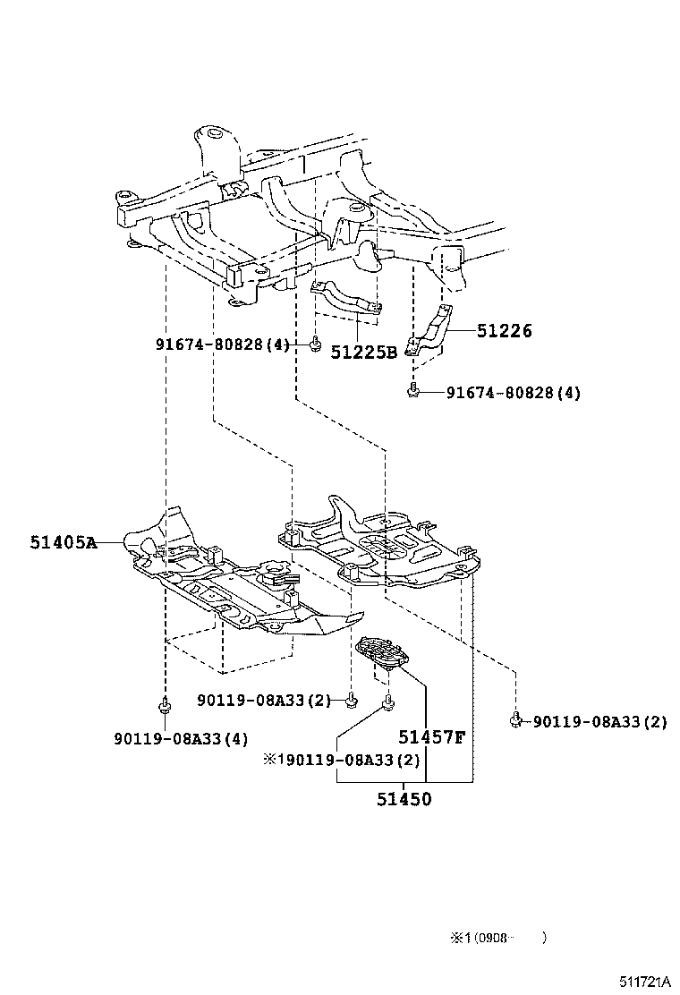 Toyota 51405-35101 COVER SUB-ASSY, ENGINE UNDER, NO.1