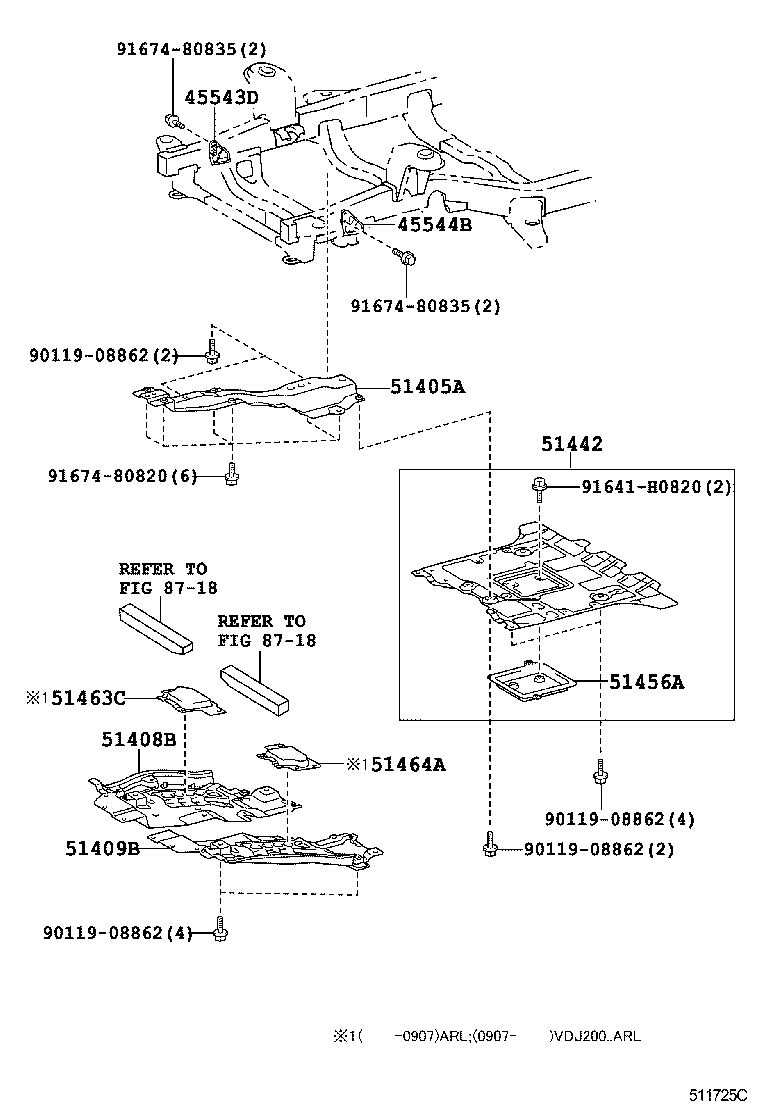 51409-60040 COVER SUB-ASSY, ENGINE UNDER, LH product image