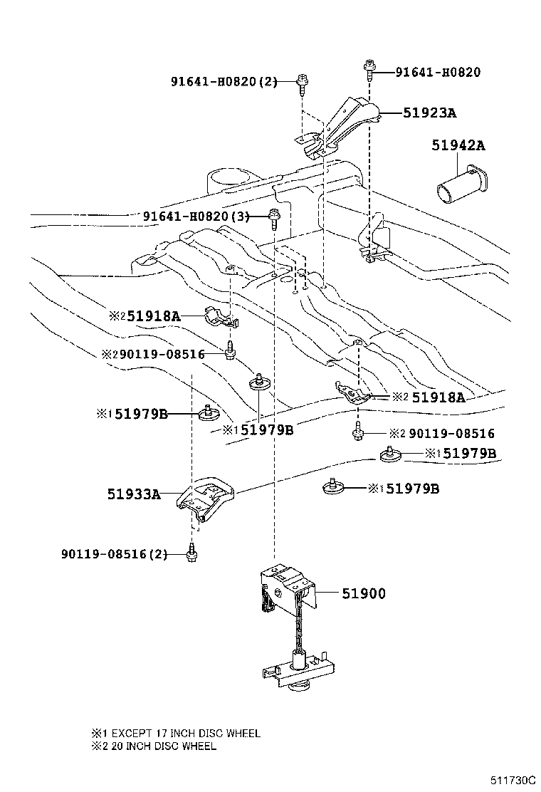 51930-60011 LOCK ASSY, SPARE WHEEL CARRIER product image