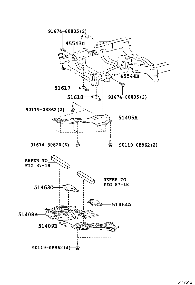 51618-60020 GUARD, FRONT DIFFERENTIAL SUPPORT, LH product image
