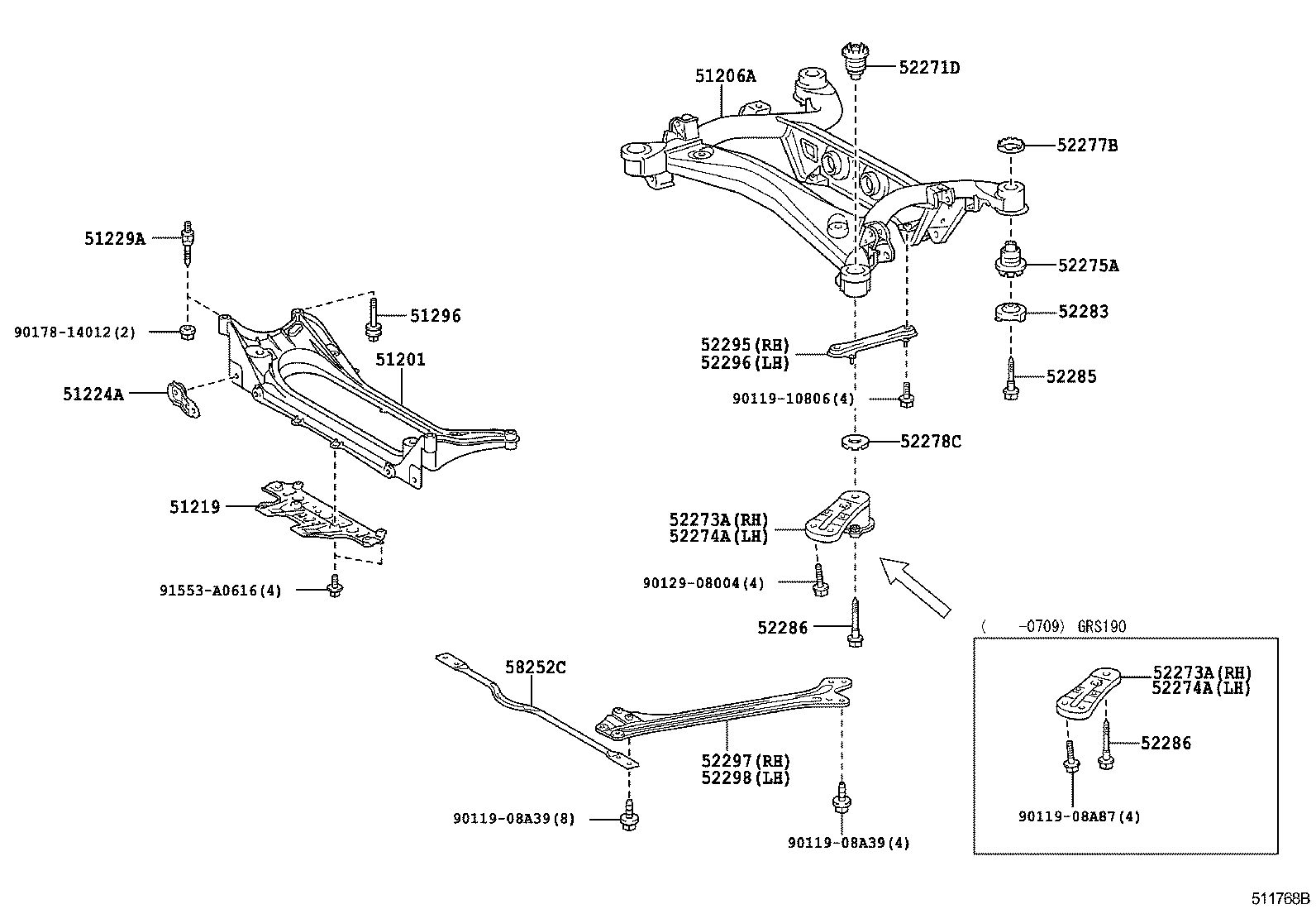 51219-30030 PROTECTOR, FRONT SUSPENSION MEMBER, LWR product image