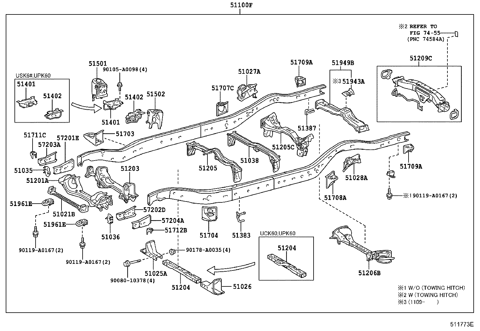 Toyota 51001-0C640 FRAME SUB-ASSY