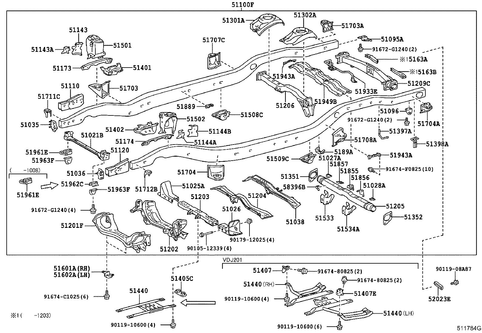 51224-60040 BRACKET SUB-ASSY, FRONT SUSPENSION MEMBER, LH product image