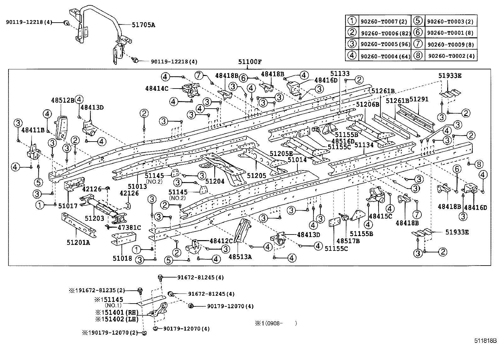 51401-0W010 BRACKET SUB-ASSY, ENGINE FRONT MOUNTING, RH product image