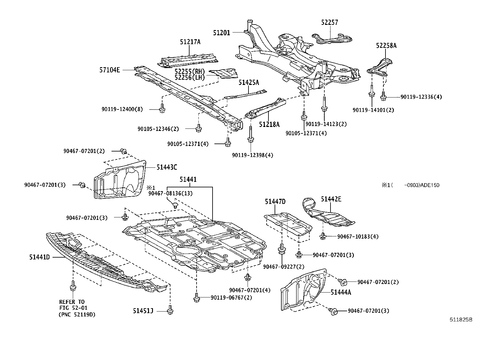 51443-02060 COVER, ENGINE UNDER, REAR RH product image