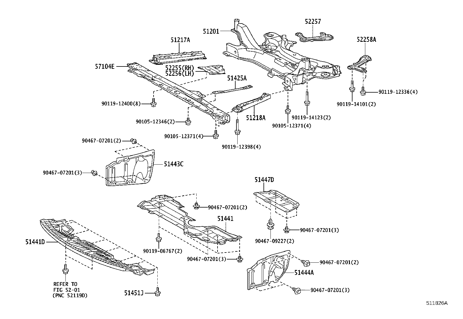 51443-02060 COVER, ENGINE UNDER, REAR RH product image