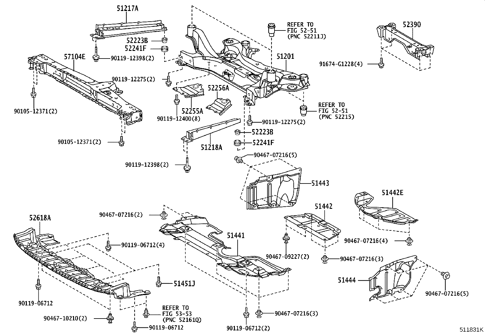 53689-WY020 BRACE, FRONT SUSPENSION, LOWER CENTER product image