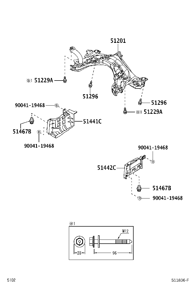 51201-B2050 CROSSMEMBER SUB-ASSY, FRONT SUSPENSION product image