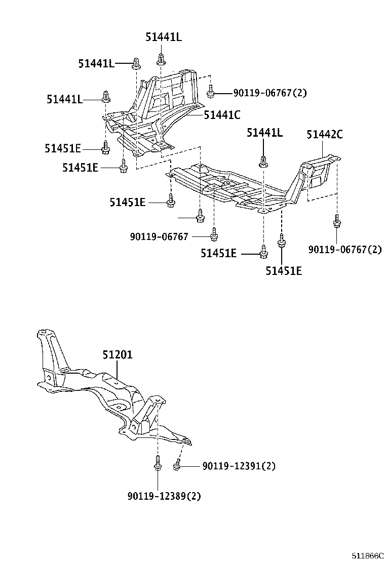 51405-52050 COVER SUB-ASSY, ENGINE UNDER, NO.1 product image