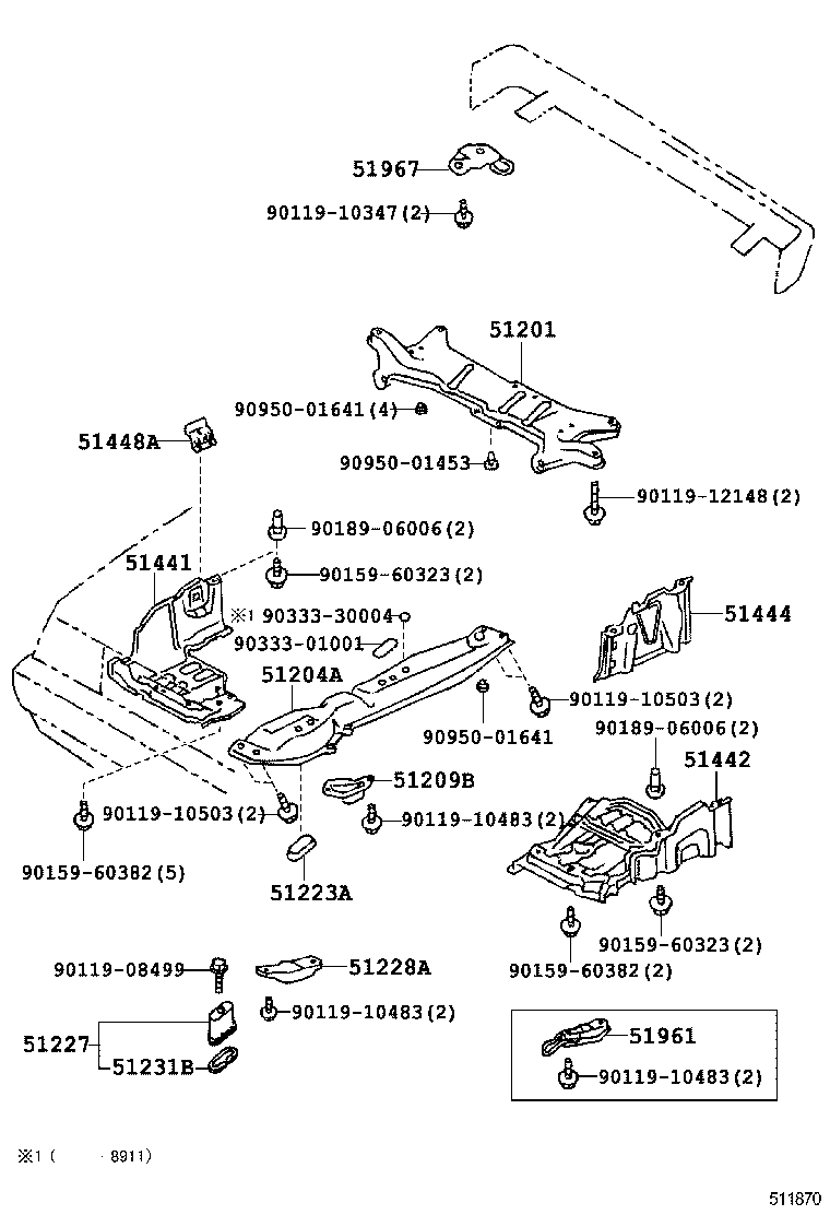 51095-20110 HOOK, TRANSPORT, REAR product image