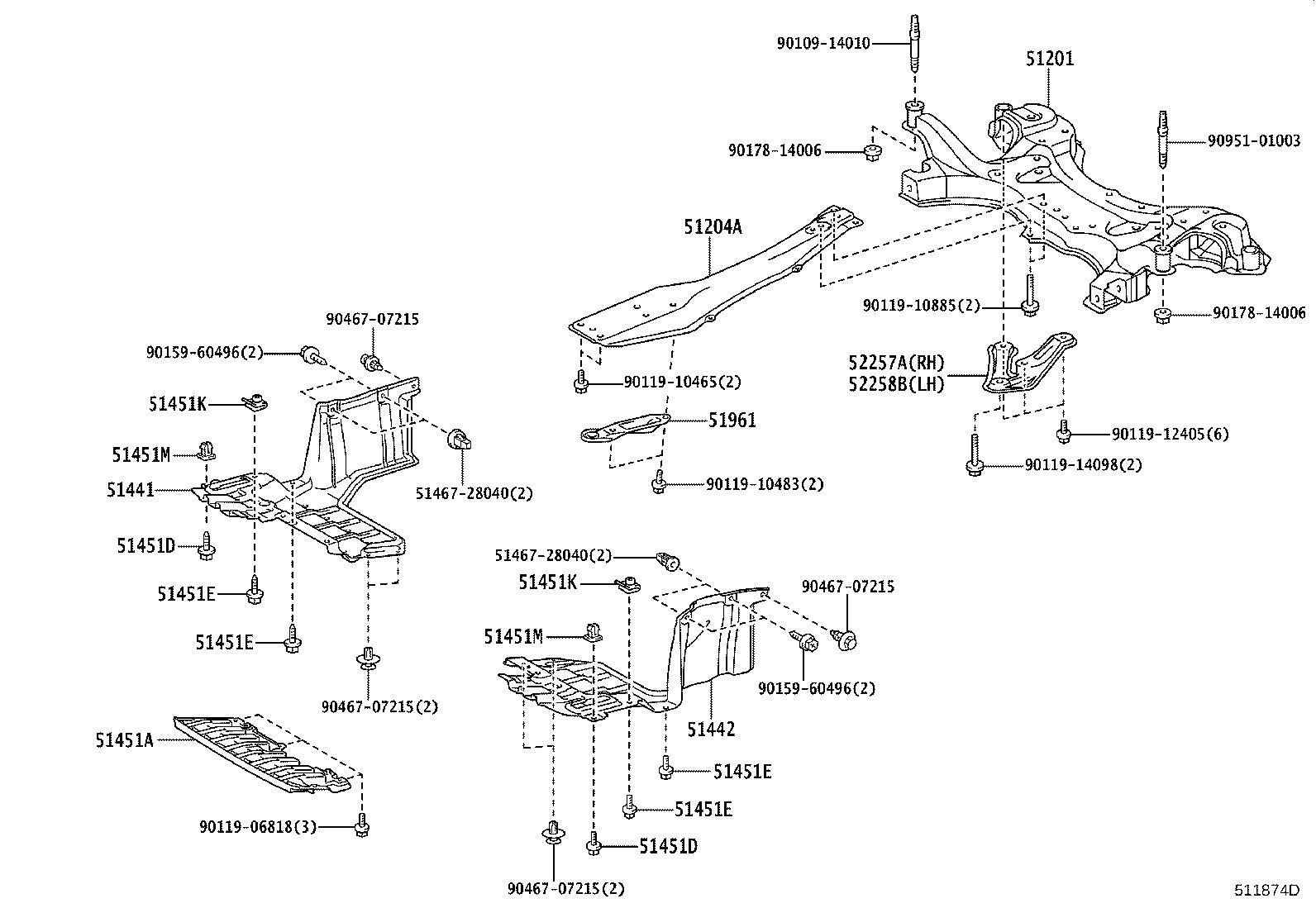 51201-28231 CROSSMEMBER SUB-ASSY, FRONT SUSPENSION product image