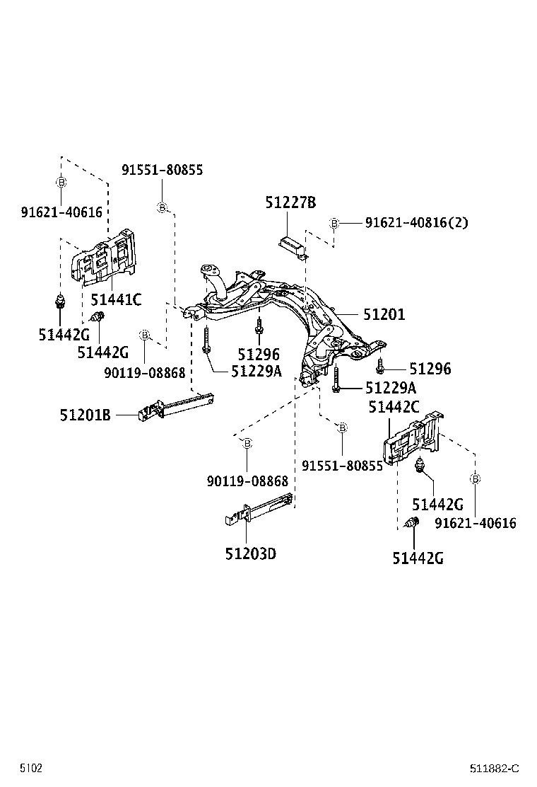 51201-B1100 CROSSMEMBER SUB-ASSY, FRONT SUSPENSION product image