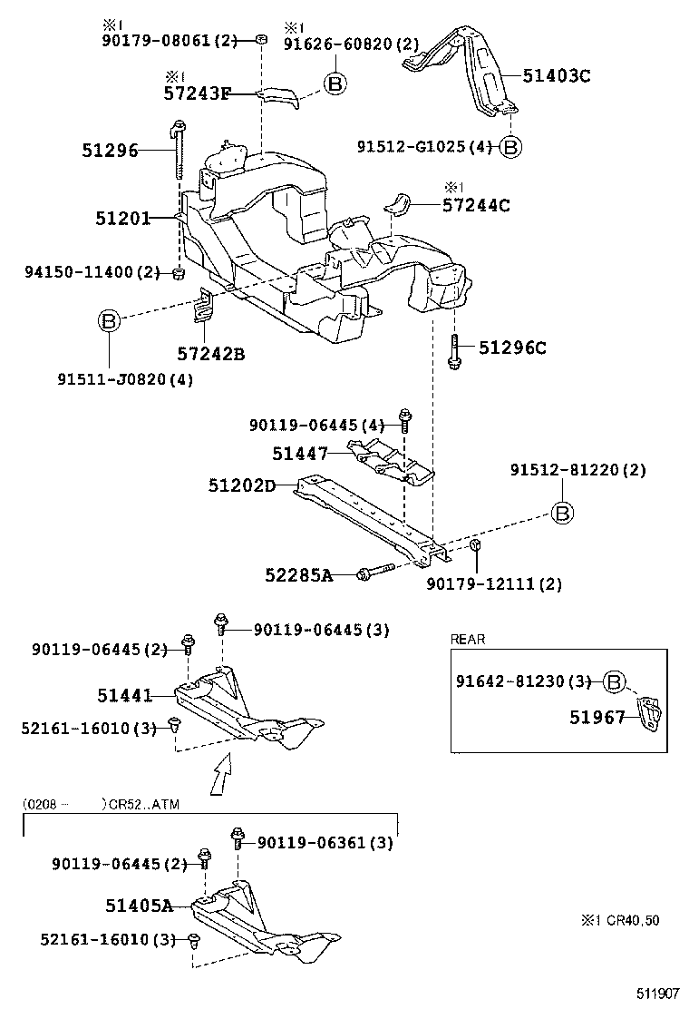 51210-28020 CROSSMEMBER SUB-ASSY, FRONT SUSPENSION product image