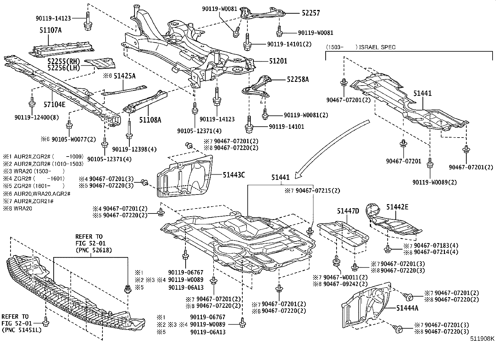 51443-02050 COVER, ENGINE UNDER, REAR RH product image