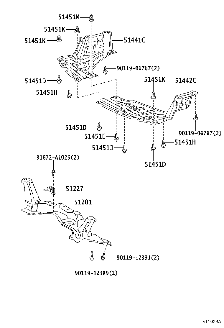 51201-52105 CROSSMEMBER SUB-ASSY, FRONT SUSPENSION product image