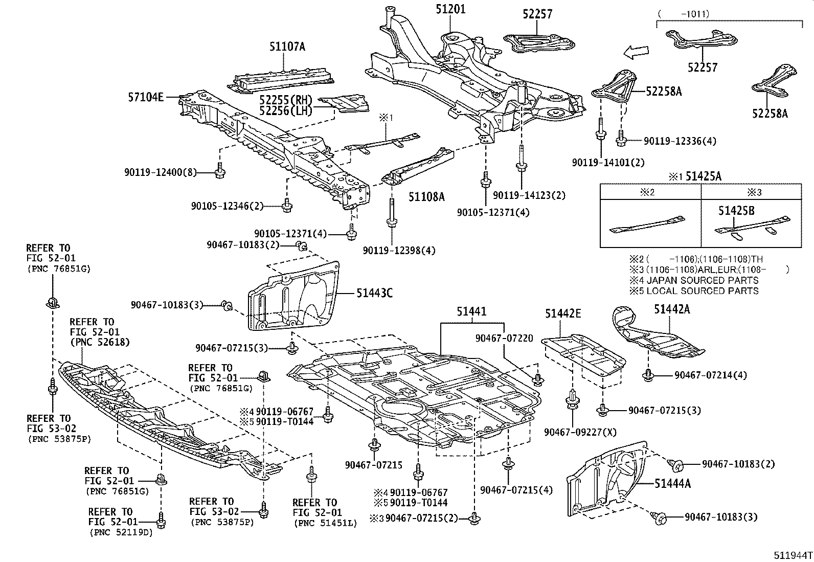 51408-47020 REINFORCEMENT, ENGINE FRONT MOUNTING BRACKET, LOWER product image