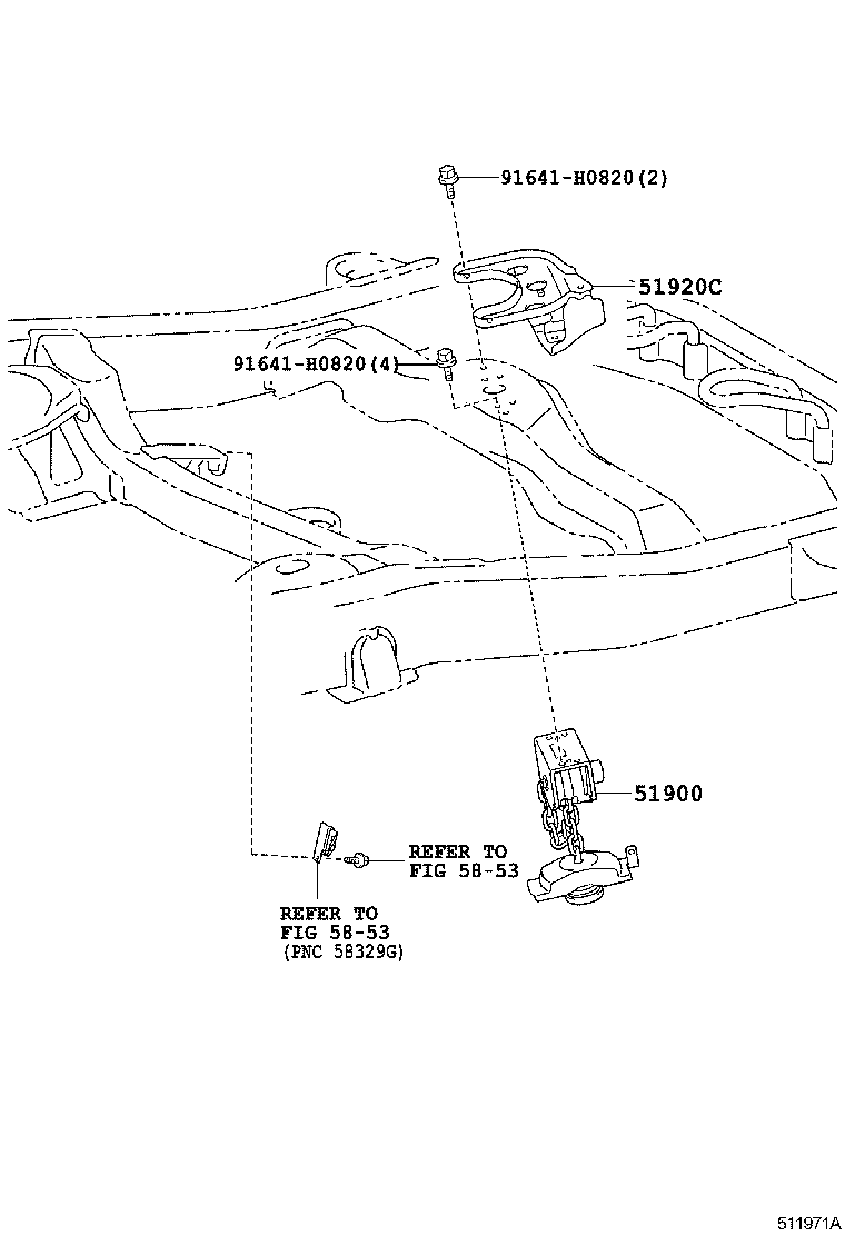 51908-60201 BRACKET SUB-ASSY, SPARE WHEEL CARRIER product image