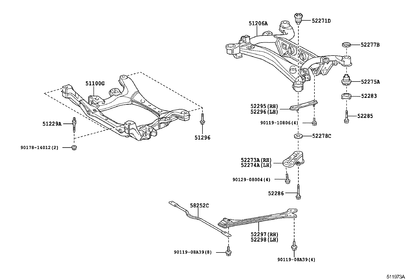 51219-30030 PROTECTOR, FRONT SUSPENSION MEMBER, LWR product image
