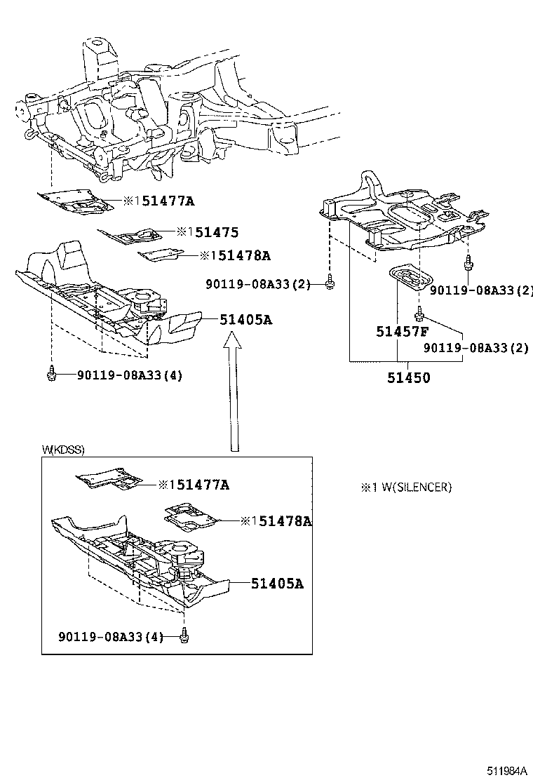 51405-60240 COVER SUB-ASSY, ENGINE UNDER, NO.1 product image
