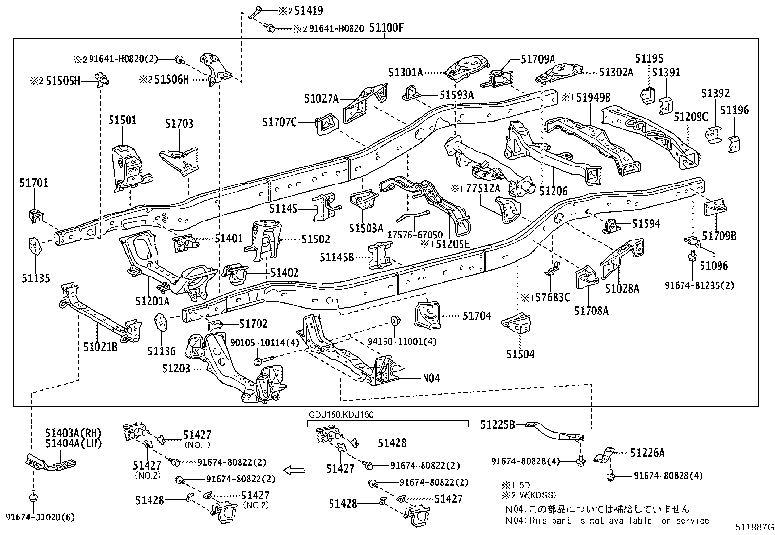 51401-60130 BRACKET SUB-ASSY, ENGINE FRONT MOUNTING, RH product image