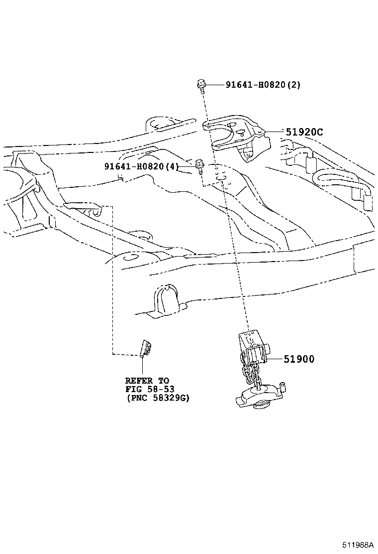 Toyota 51900-35403 CARRIER ASSY, SPARE WHEEL