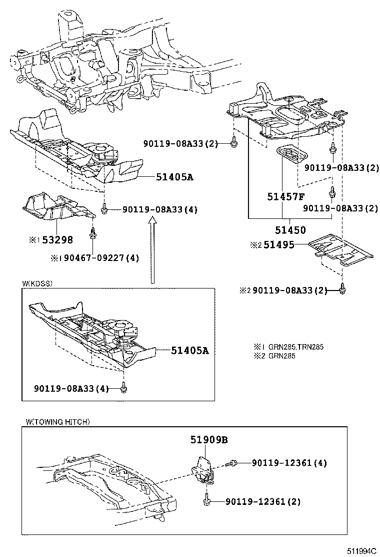 Toyota 51405-60220 COVER SUB-ASSY, ENGINE UNDER, NO.1