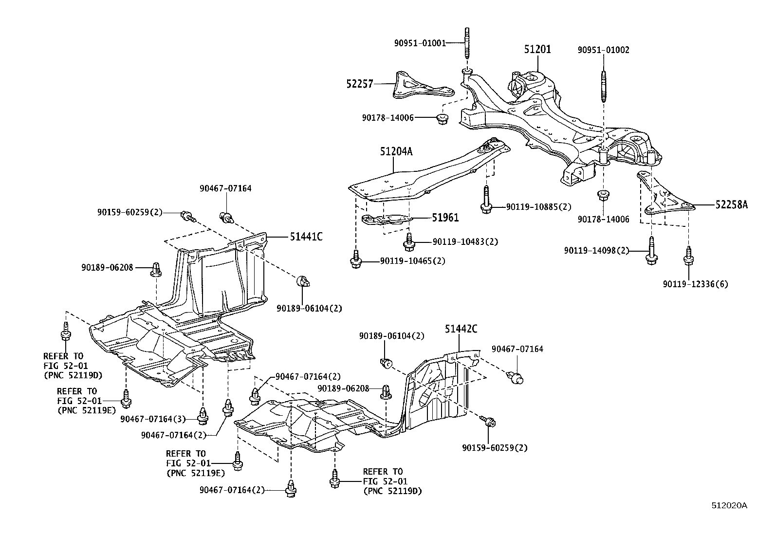 51201-0M010 CROSSMEMBER SUB-ASSY, FRONT SUSPENSION product image
