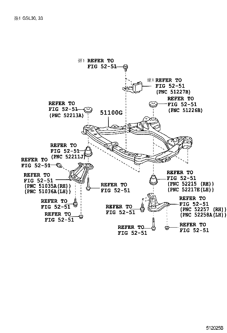 Toyota 51100-08090 FRAME ASSY, FRONT