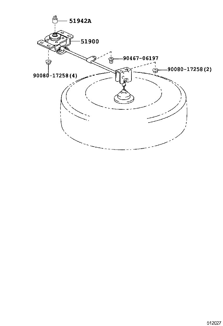 51900-08035 CARRIER ASSY, SPARE WHEEL product image
