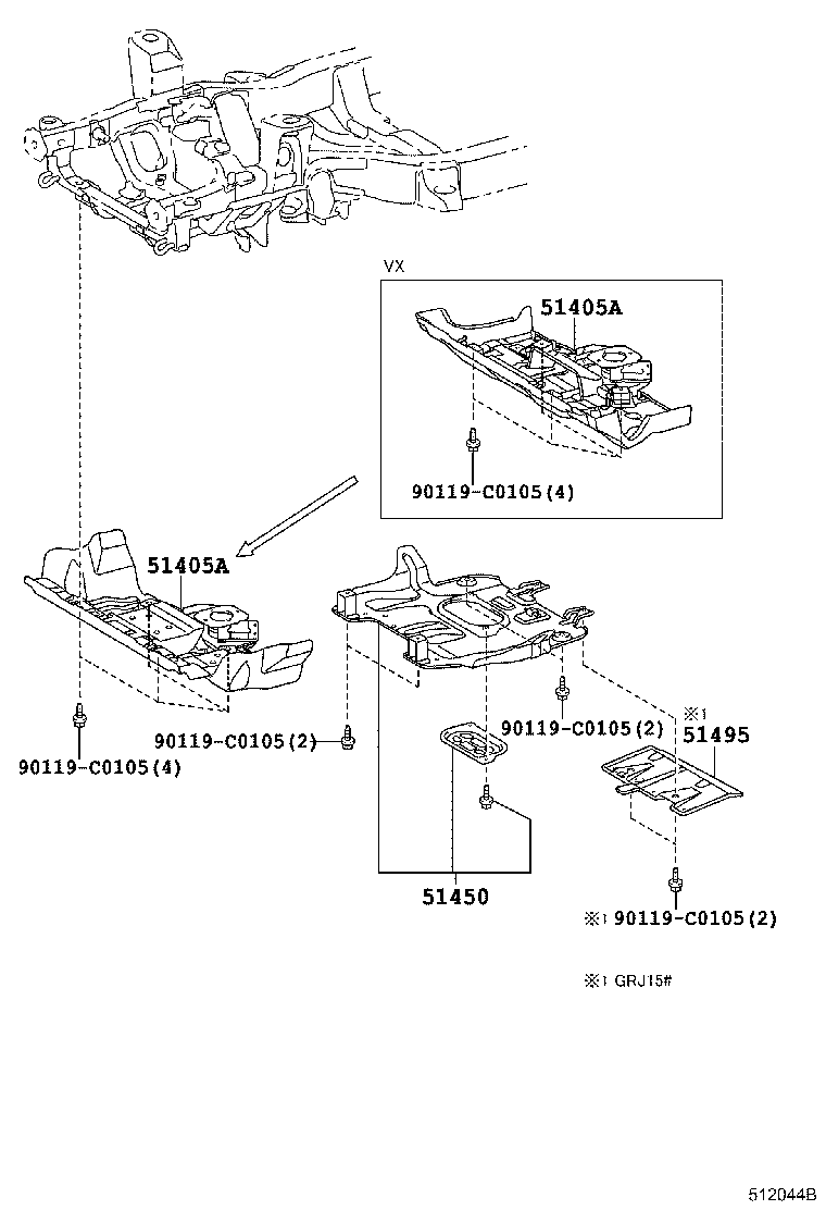 51405-0G040 COVER SUB-ASSY, ENGINE UNDER, NO.1 product image