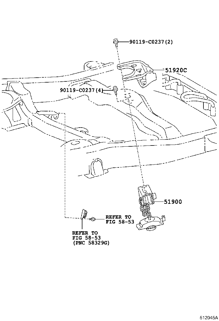 51908-0G020 BRACKET SUB-ASSY, SPARE WHEEL CARRIER product image