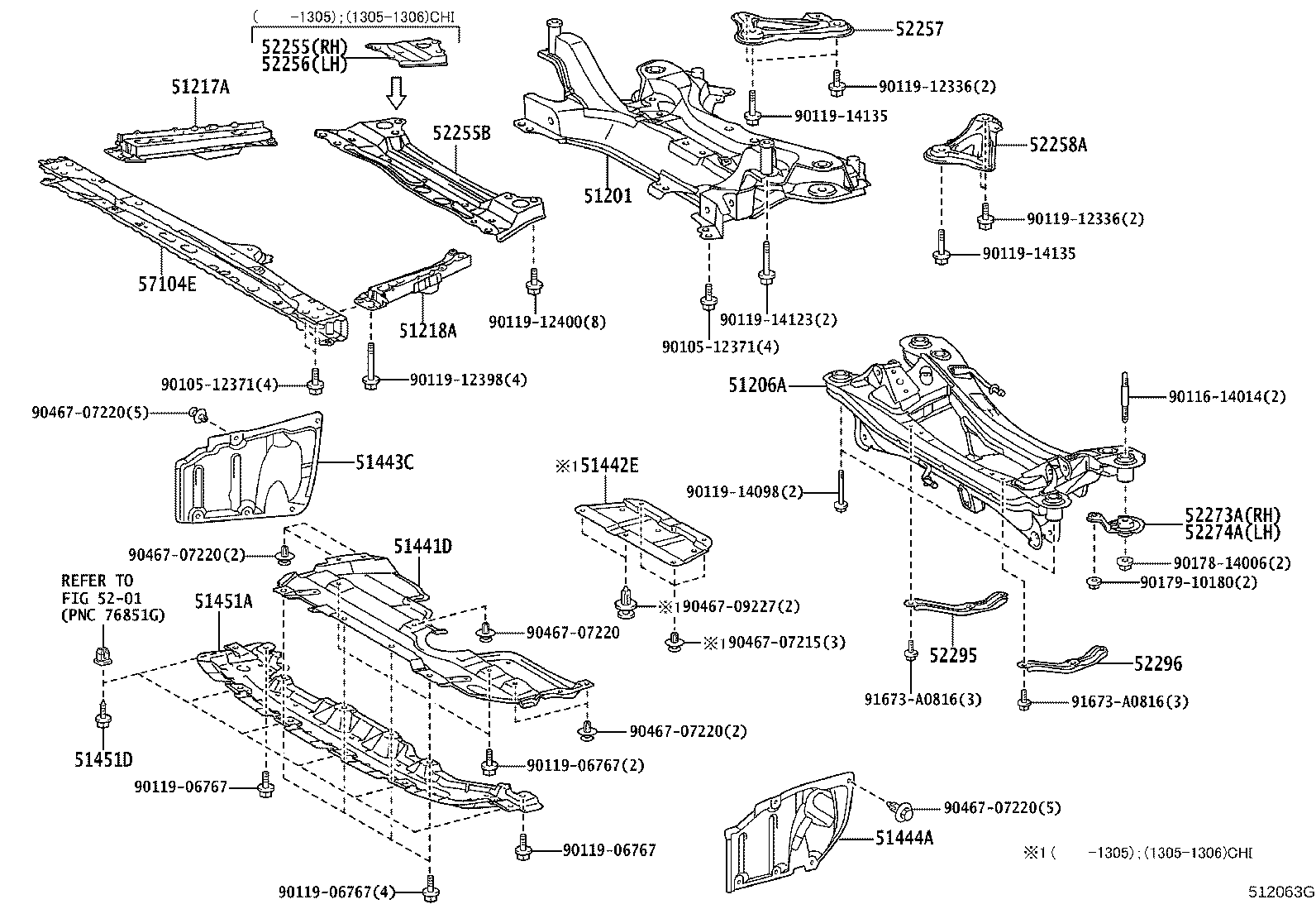 51107-28020 REINFORCEMENT, FRONT SUSPENSION MEMBER, RH product image