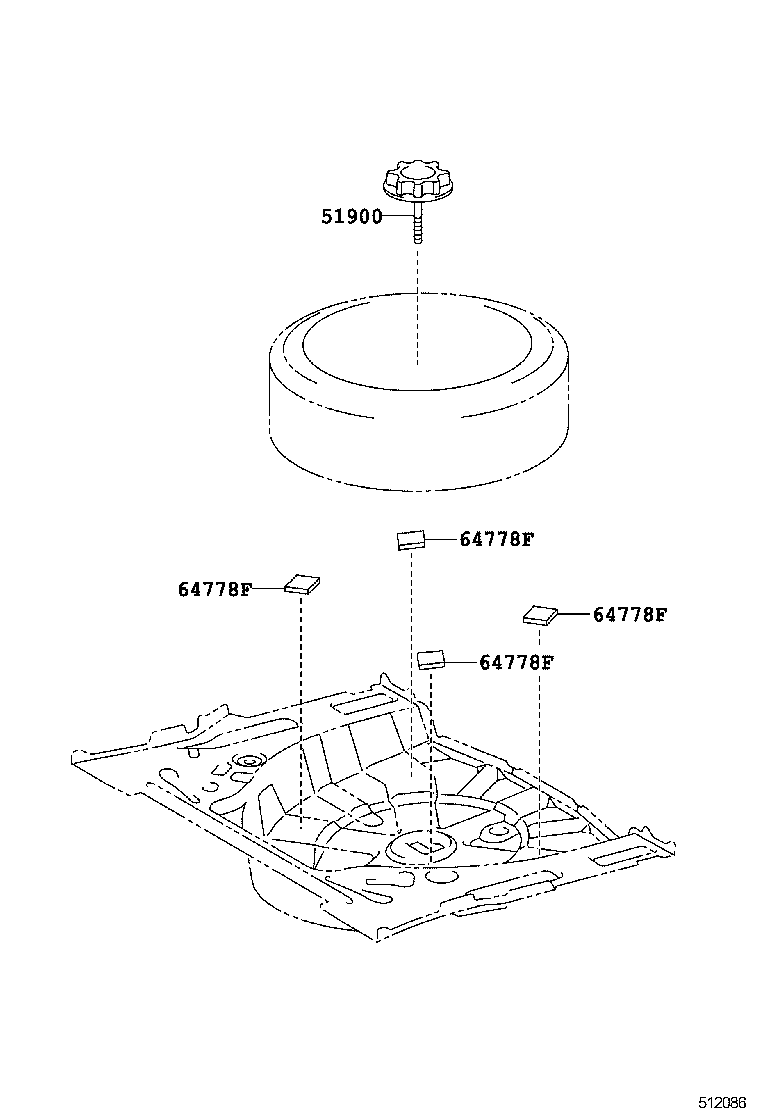 51931-76010 CARRIER ASSY, SPARE WHEEL product image