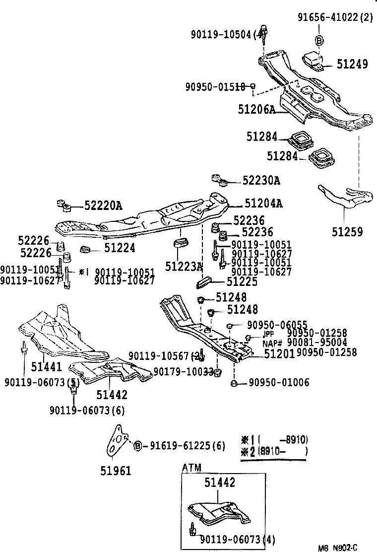 51284-03010 COVER, REAR SUSPENSION MEMBER HOLE product image