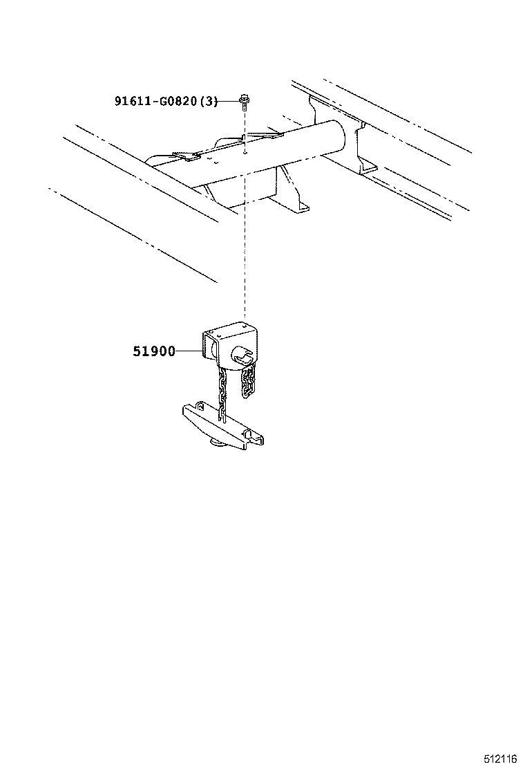 51908-37560 BRACKET SUB-ASSY, SPARE WHEEL MOUNTING product image