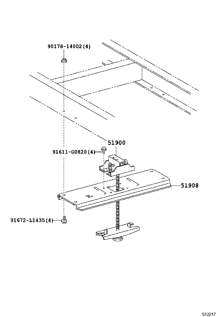 51908-37600 BRACKET SUB-ASSY, SPARE WHEEL CARRIER product image