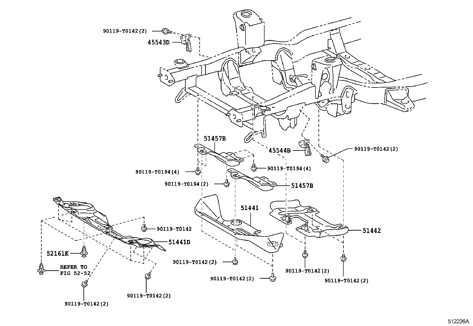 45544-0K020 PROTECTOR, STEERING RACK BOOT, LH product image