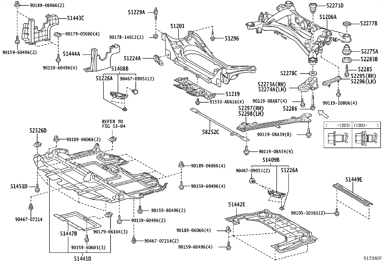 52295-30030 BRACE, REAR SUSPENSION MEMBER, RH product image