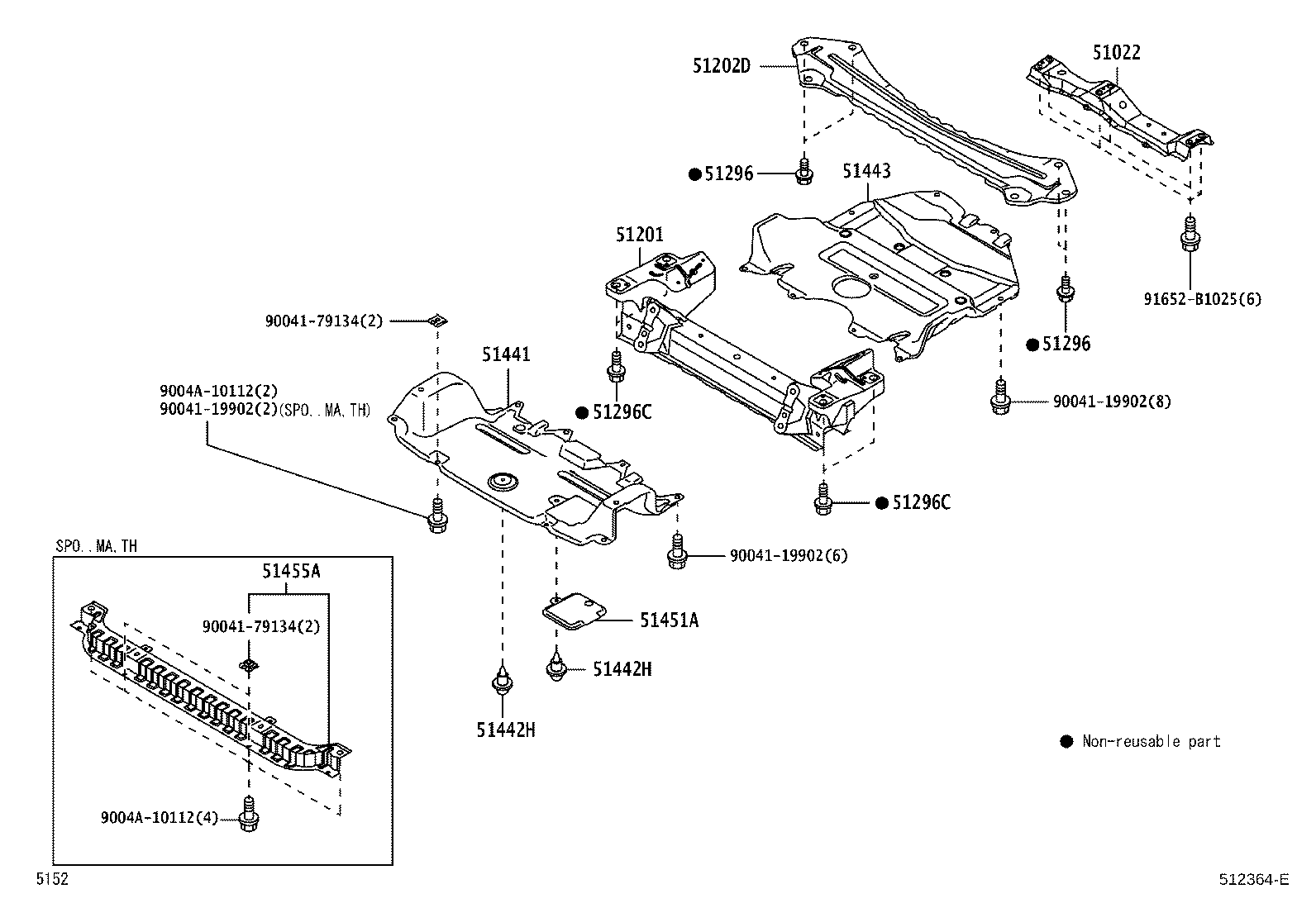 Toyota 51455-BZ020 SEAL, ENGINE UNDER COVER, NO.1