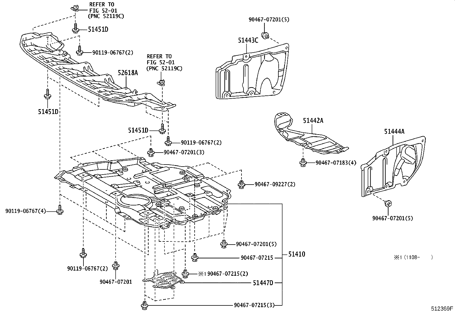 51410-76060 COVER ASSY, ENGINE UNDER, NO.1 product image