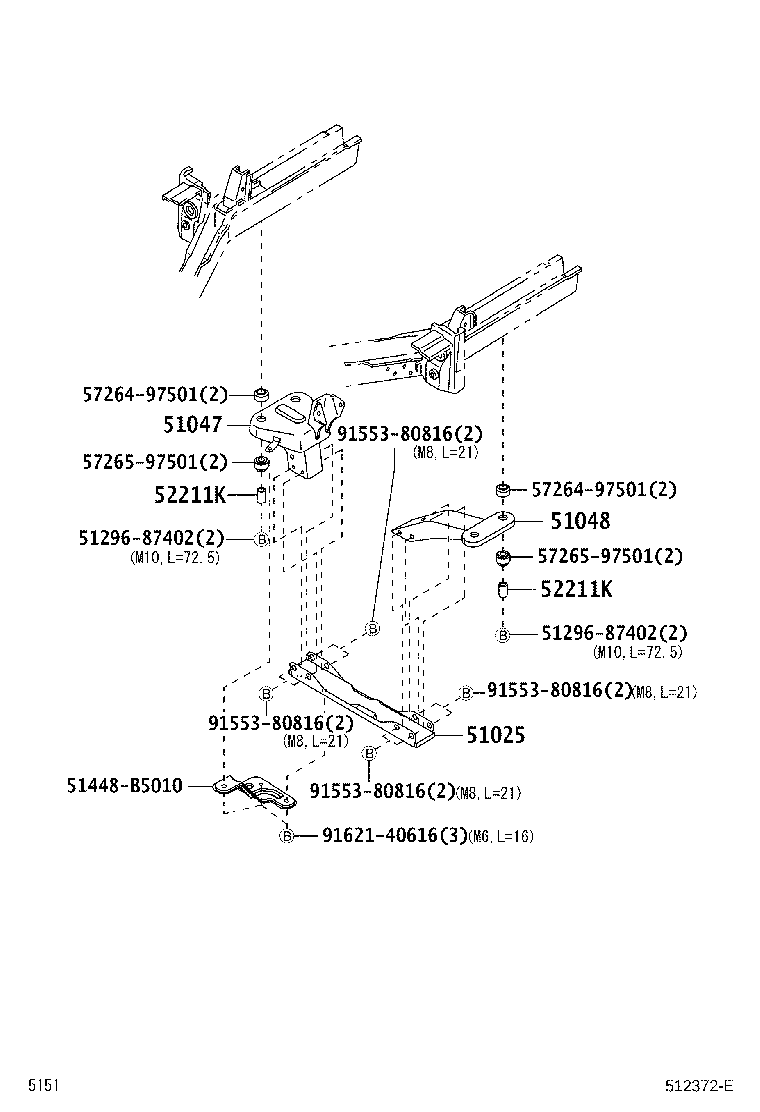 51047-B5020 BRACKET SUB-ASSY, ENGINE MOUNTING & UPPER ARM, RH product image