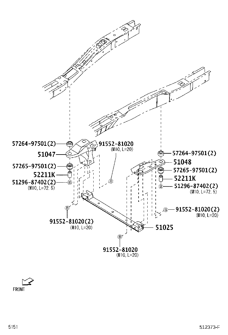 51047-B5010 BRACKET SUB-ASSY, ENGINE MOUNTING & UPPER ARM, RH product image