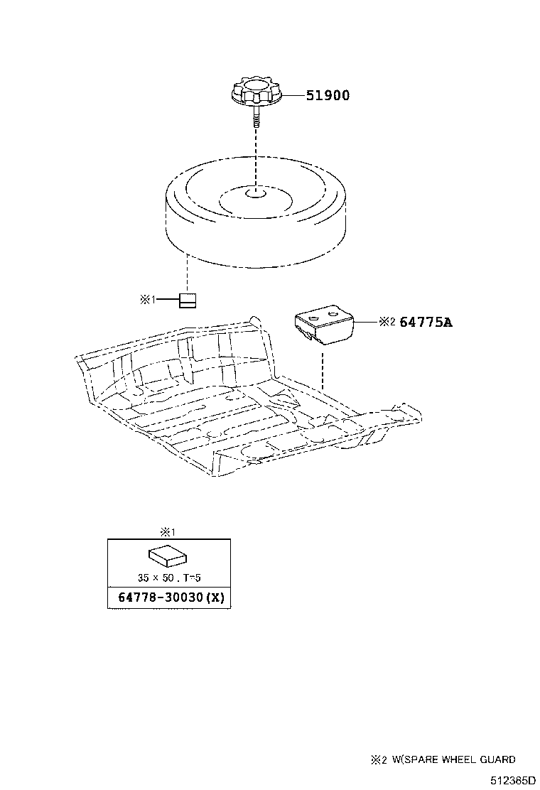 Toyota 51931-53030 CARRIER ASSY, SPARE WHEEL