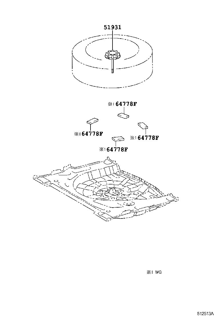 64778-02040 PROTECTOR, SPARE WHEEL product image