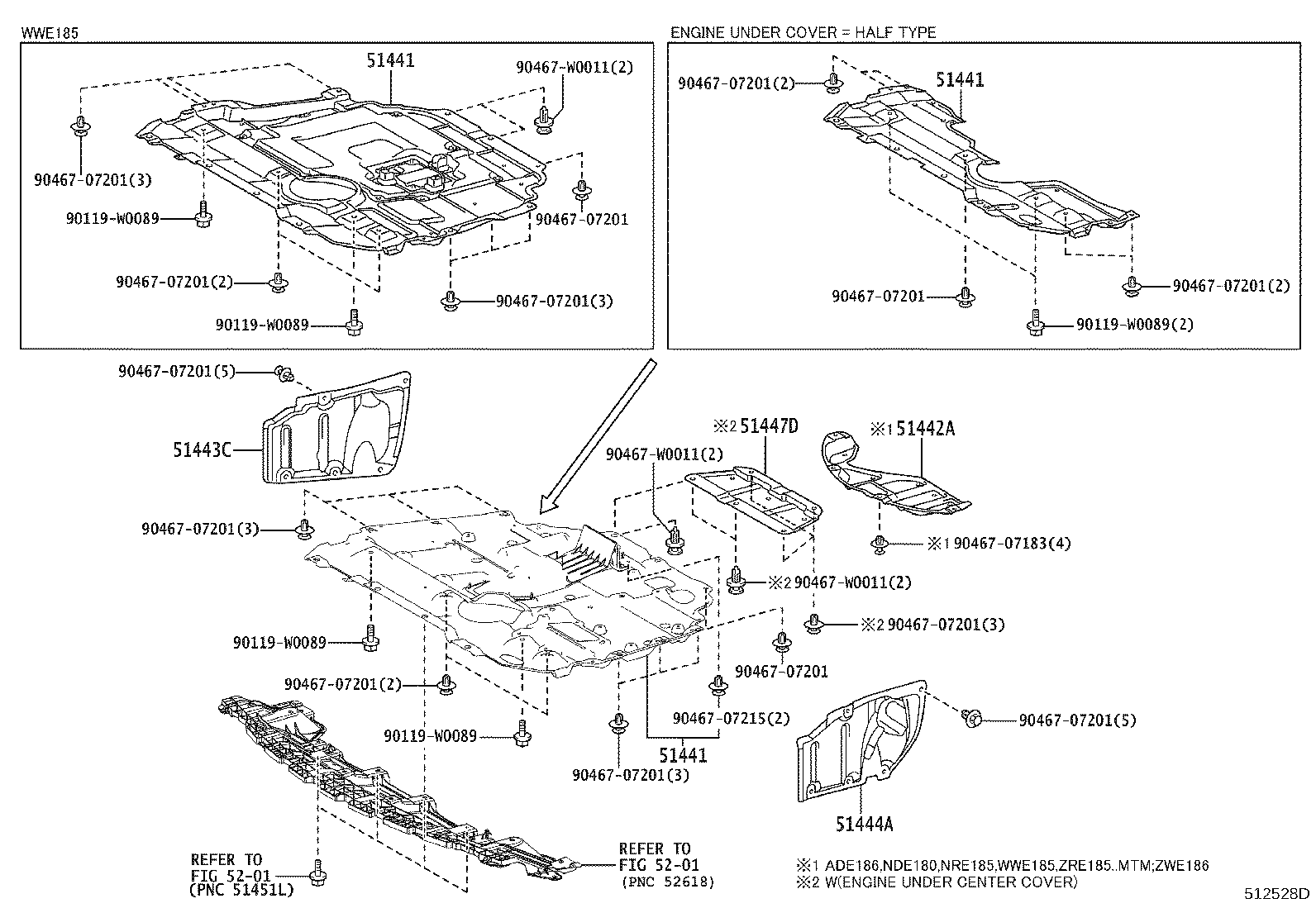 51443-05030 COVER, ENGINE UNDER, REAR RH product image